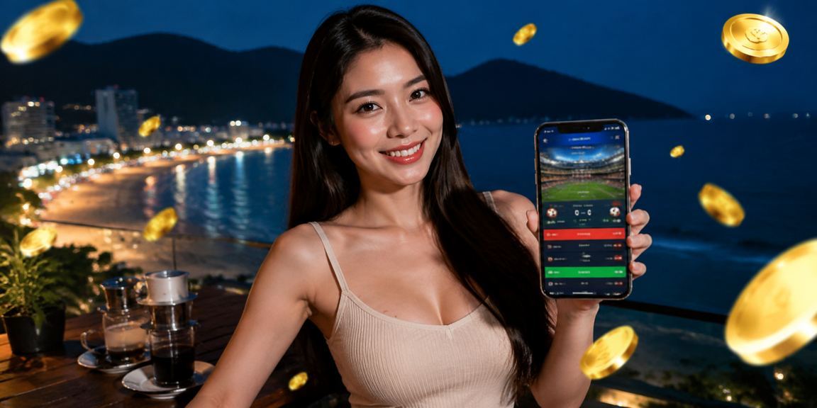 Người dùng Côn Đảo truy cập casino và xem khuyến mãi trực tuyến trên điện thoại bên tách cà phê