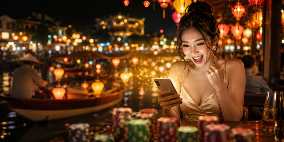 Người dùng Huế trải nghiệm casino trực tuyến và xem khuyến mãi tại chợ đêm trên điện thoại